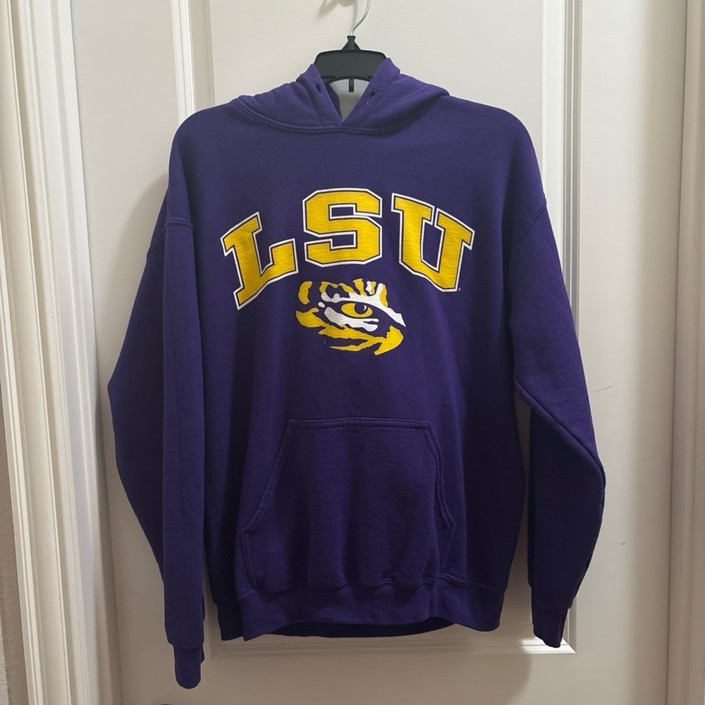 Fanatics NCAA LSU Louisiana State University Tigers Purple Hoodie Youth Medium